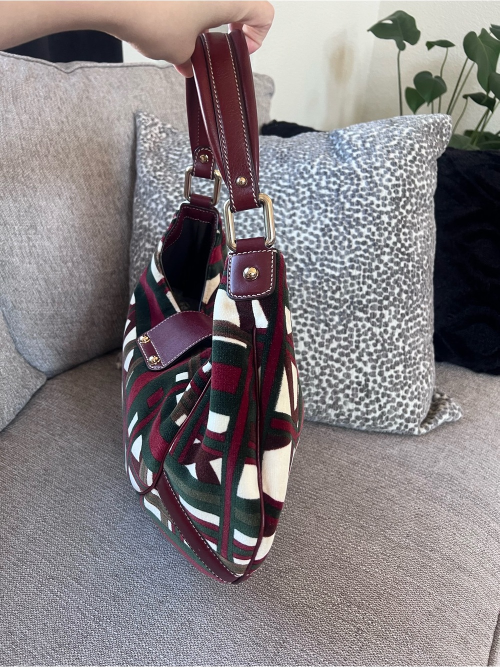 Gucci Limited Edition 85th Anniversary Horsebit Burgundy Green Shoulder Hobo Bag - Picture 3 of 12